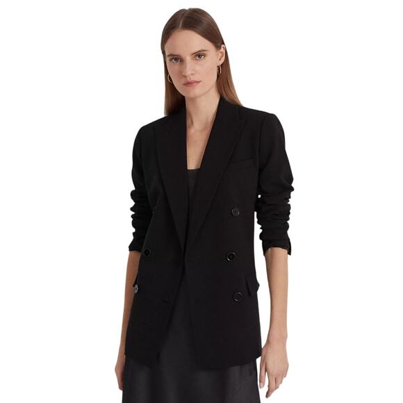 Lauren Ralph Lauren Women Wool Crepe Formal Double Breasted Blazer Size US 12 - Picture 2 of 8
